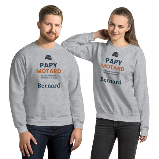 Sweat Papy Motard personnalisé avec prénom