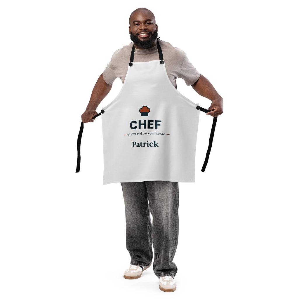 Tablier barbecue humour Chef personnalisé avec prénom – photo 3