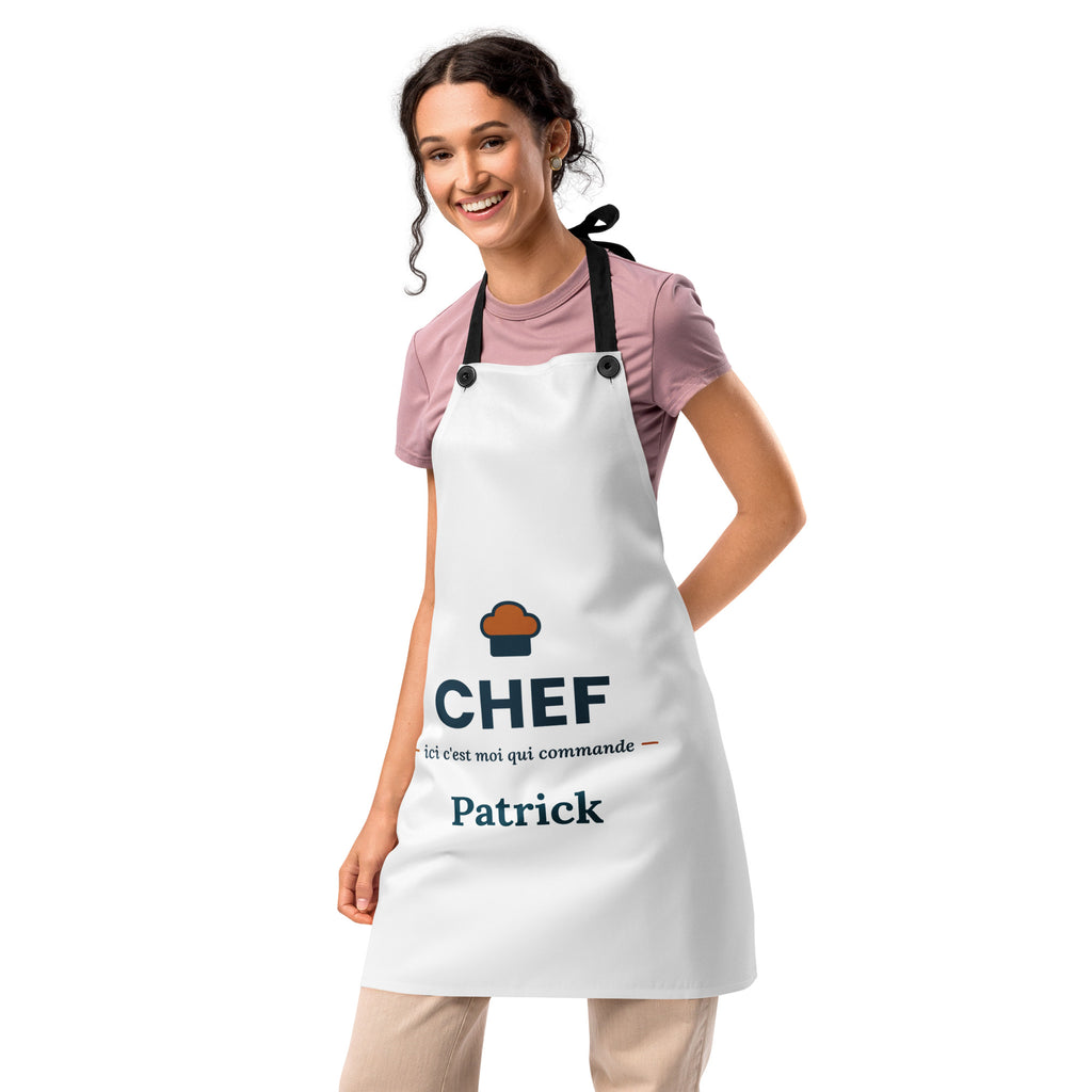 Tablier barbecue humour Chef personnalisé avec prénom – photo 5