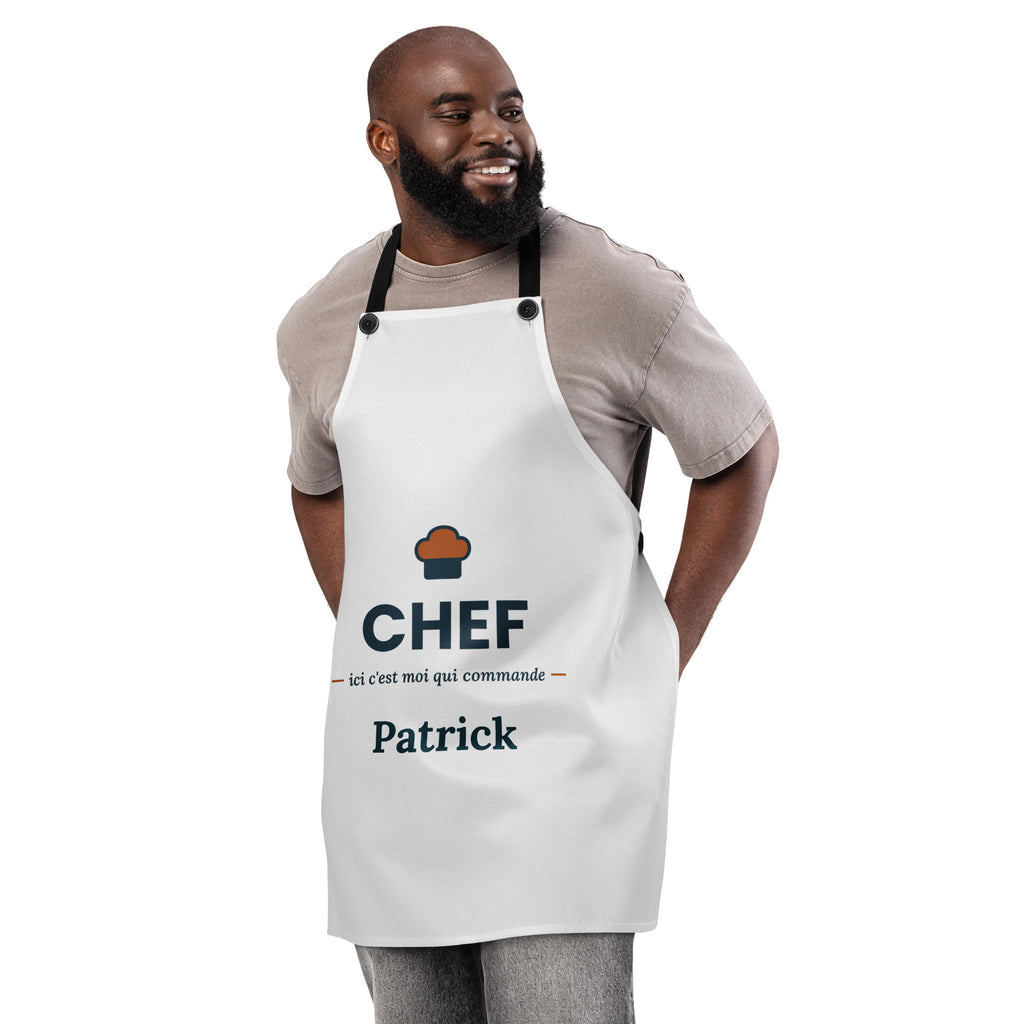 Tablier barbecue humour Chef personnalisé avec prénom – photo 2