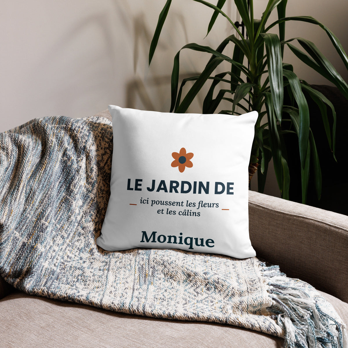 Coussin personnalisé Le jardin de Mamie avec prénom – cadeau Sacré Passionné