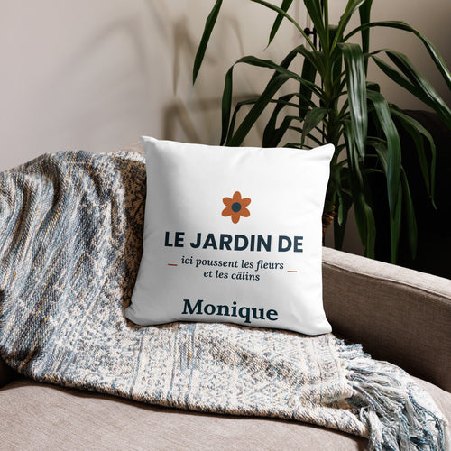 Coussin personnalisé Le jardin de Mamie avec prénom – cadeau Sacré Passionné