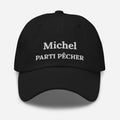 Casquette brodée Parti pêcher personnalisée avec prénom – coloris noir