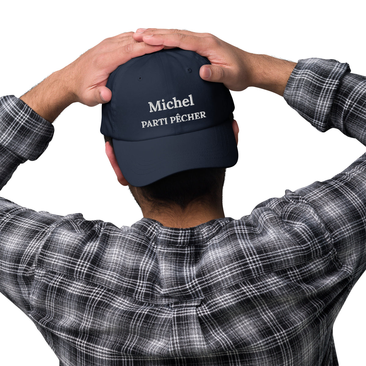Casquette brodée Parti pêcher personnalisée avec prénom – coloris bleu marine, photo 2