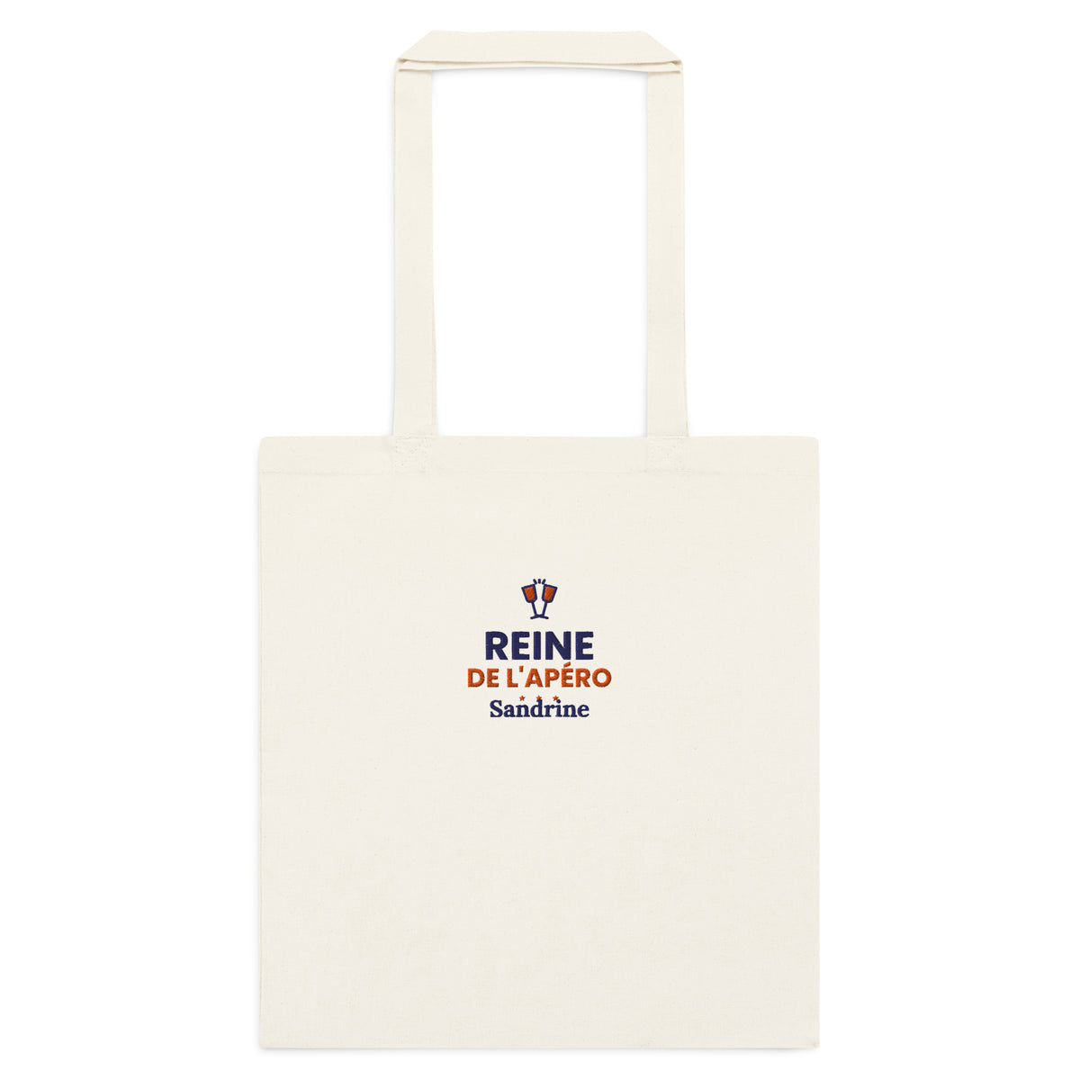 Tote bag brodé personnalisé Reine de l'apéro avec prénom – vue 2