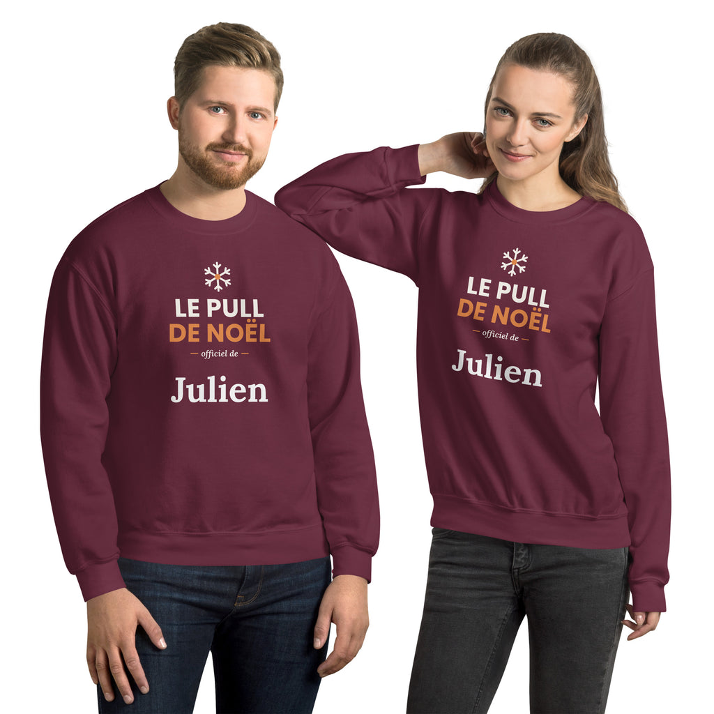 Pull de Noël personnalisé avec prénom – cadeau de Noël Sacré Passionné