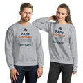 Sweat motard humour Papy Motard personnalisé avec prénom – coloris gris chiné