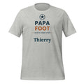 T-shirt foot humour Papa Foot coach de canapé personnalisé avec prénom – coloris gris chiné