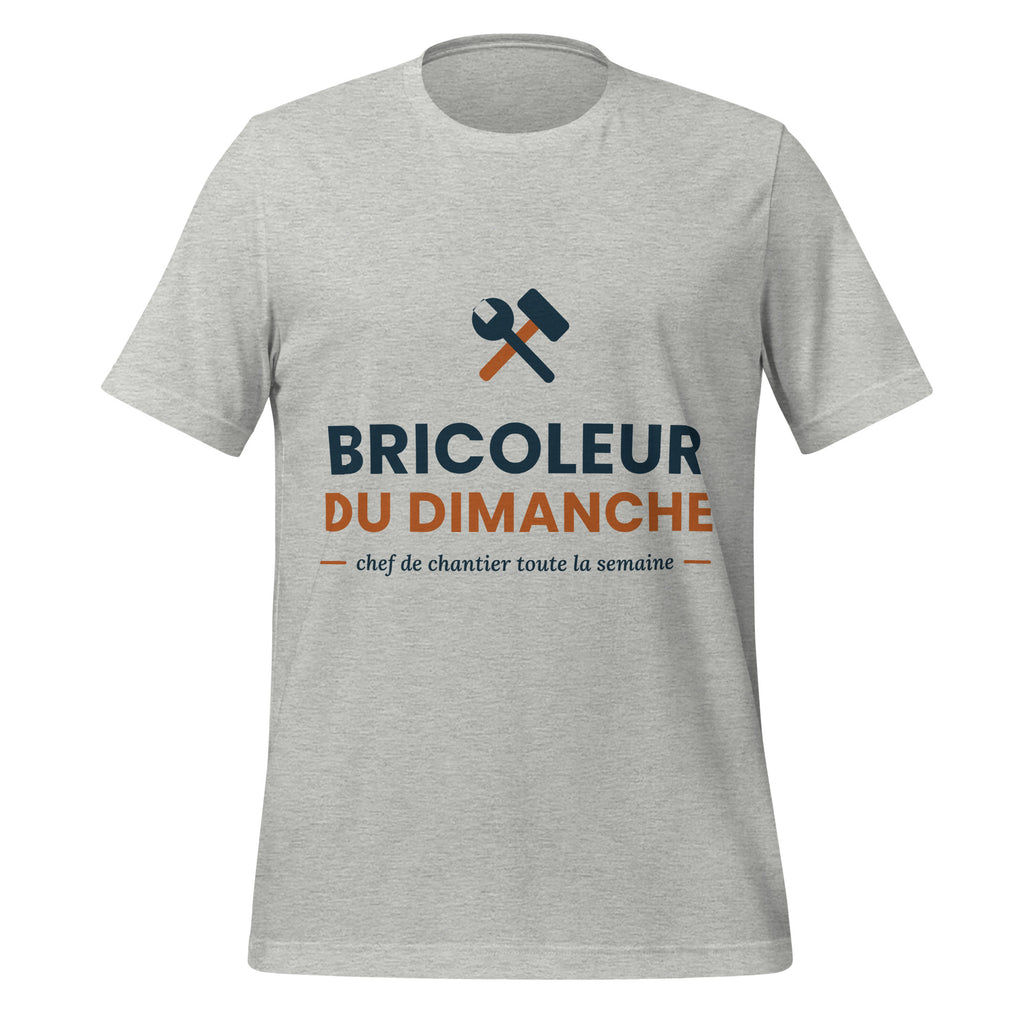 T-shirt humour bricolage Bricoleur du dimanche personnalisé avec prénom – coloris gris chiné