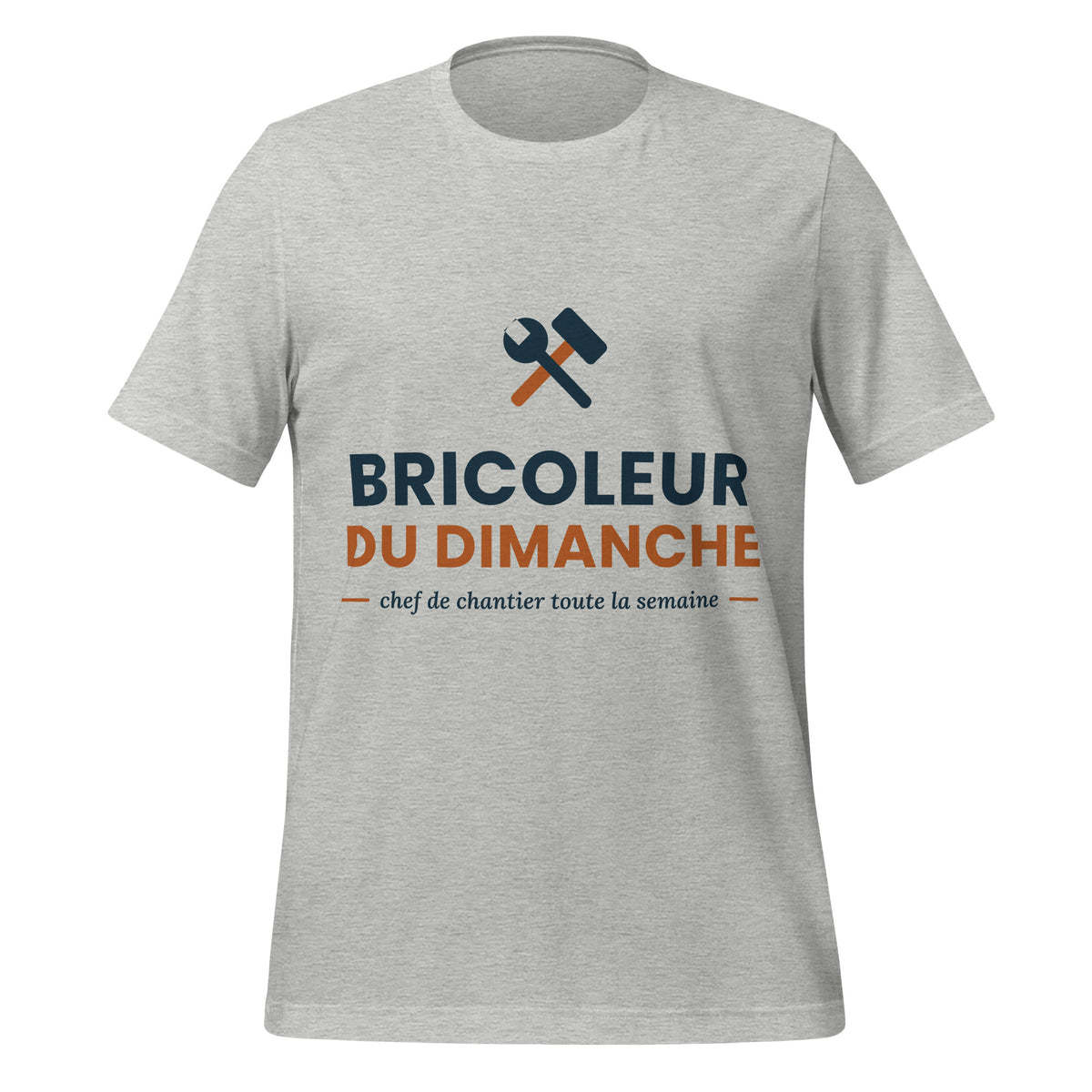 T-shirt humour bricolage Bricoleur du dimanche personnalisé avec prénom – coloris gris chiné