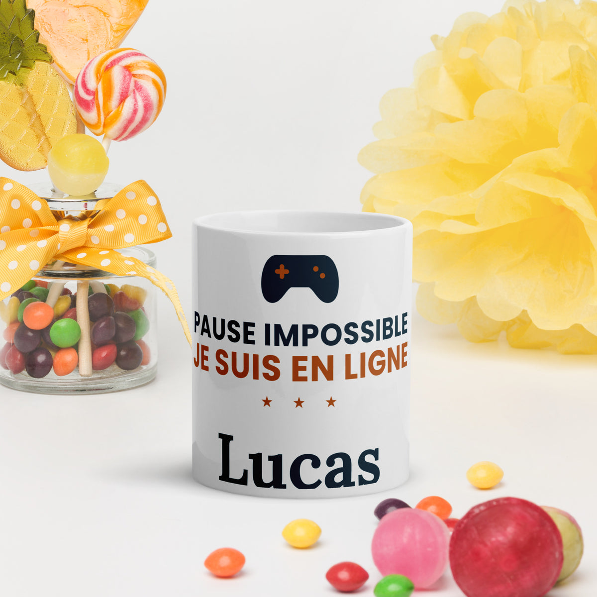 Mug Gamer pause impossible je suis en ligne personnalisé