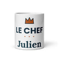 Mug personnalisé Le Chef avec prénom – cadeau couple