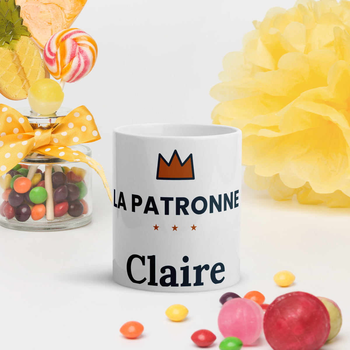 Mug La Patronne personnalisé avec prénom, à associer au mug Le Chef