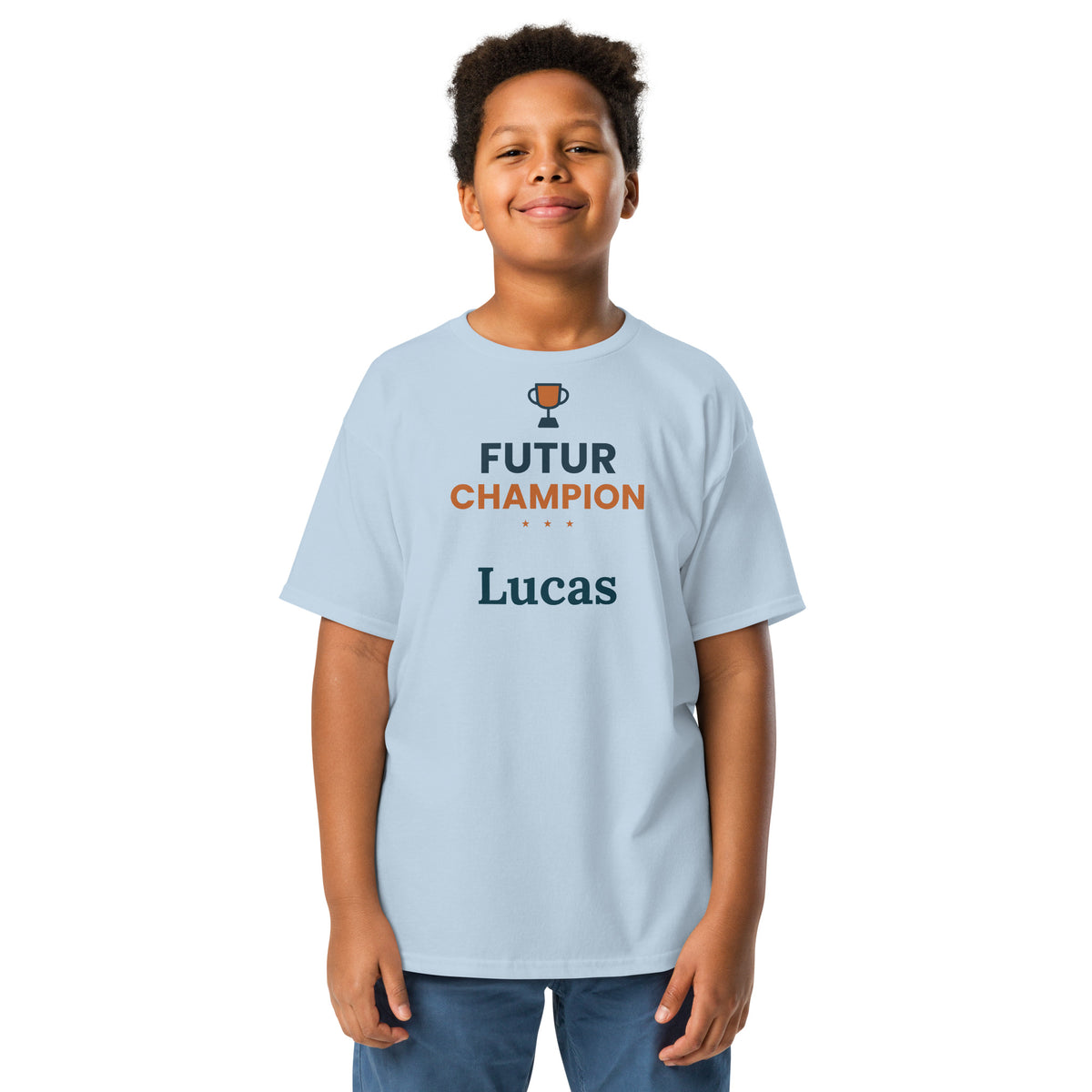 Tee-shirt enfant personnalisé Futur champion avec prénom – cadeau Sacré Passionné