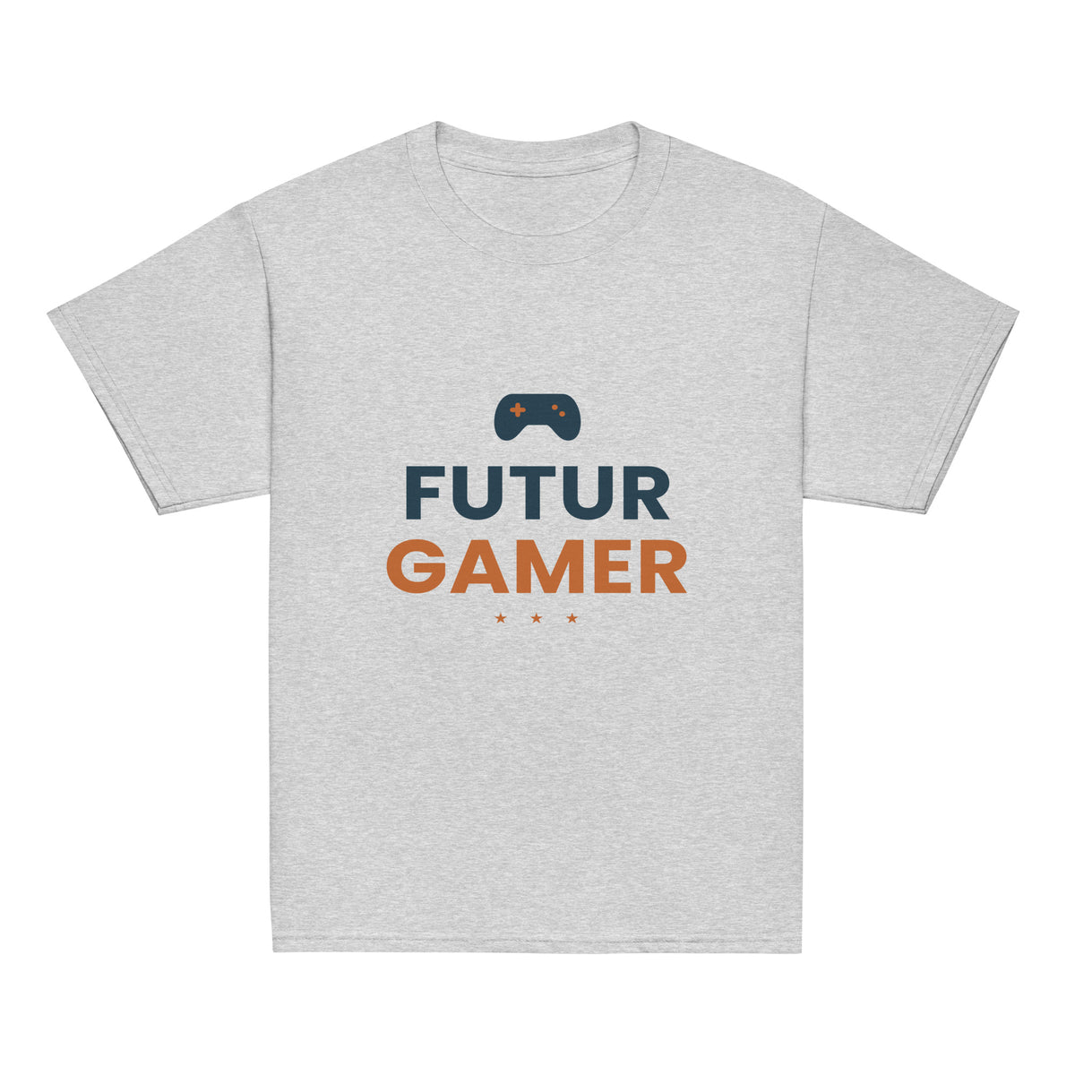 Tee-shirt enfant Futur gamer personnalisé avec prénom – coloris gris chiné