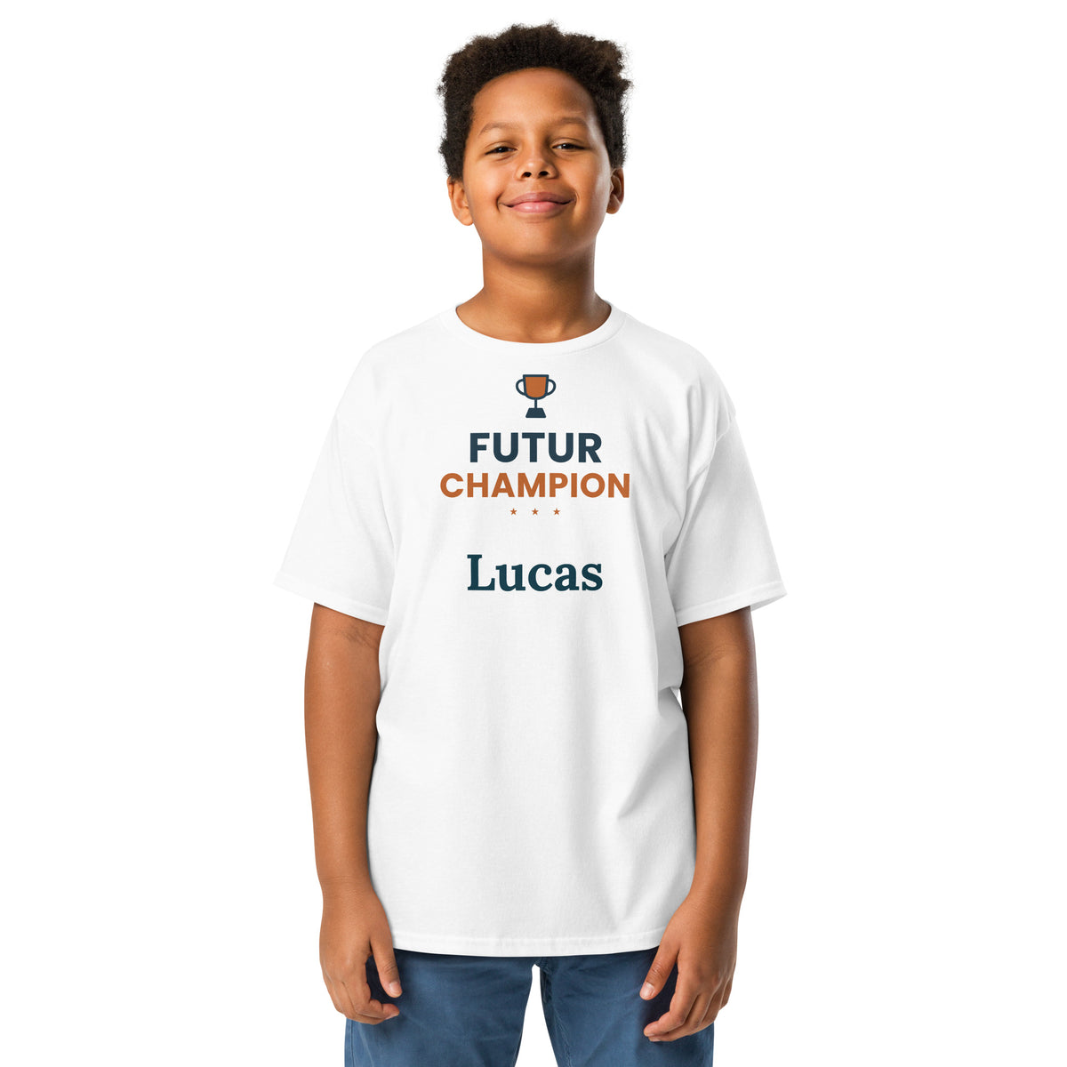 Tee-shirt enfant personnalisé Futur champion avec prénom – vue 2